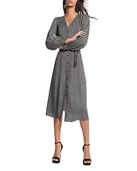 Image of Michael Kors Belted Logo Midi Dress