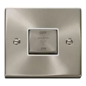Image of Click Deco 10 A Ingot 3 Pole Fan Isolation Plate Switch White Satin Chrome VPSC520WH
