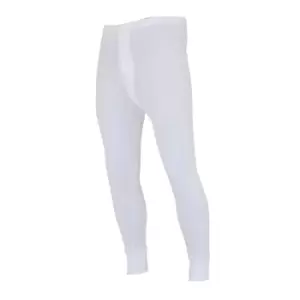 Image of FLOSO Mens Thermal Underwear Long Johns/Pants (Standard Range) (Waist: 36-39ins (Large)) (White)