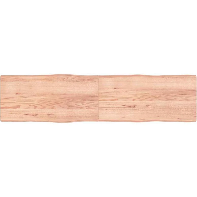 Image of Vidaxl Table Top Light Brown 200X50X(2-4)cm Treated Solid Wood Live Edge, Brown 363982