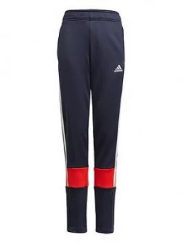Image of adidas Boys Junior B A.R 3-Stripes Track Pant - Grey/Red, Size 5-6 Years