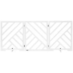 Image of PawHut Freestanding Pet Gate (76H x 181Wcm) - White