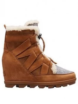 Image of SOREL Joan Of Arctic Wedge Ankle Boot, Camel Brown, Size 6, Women
