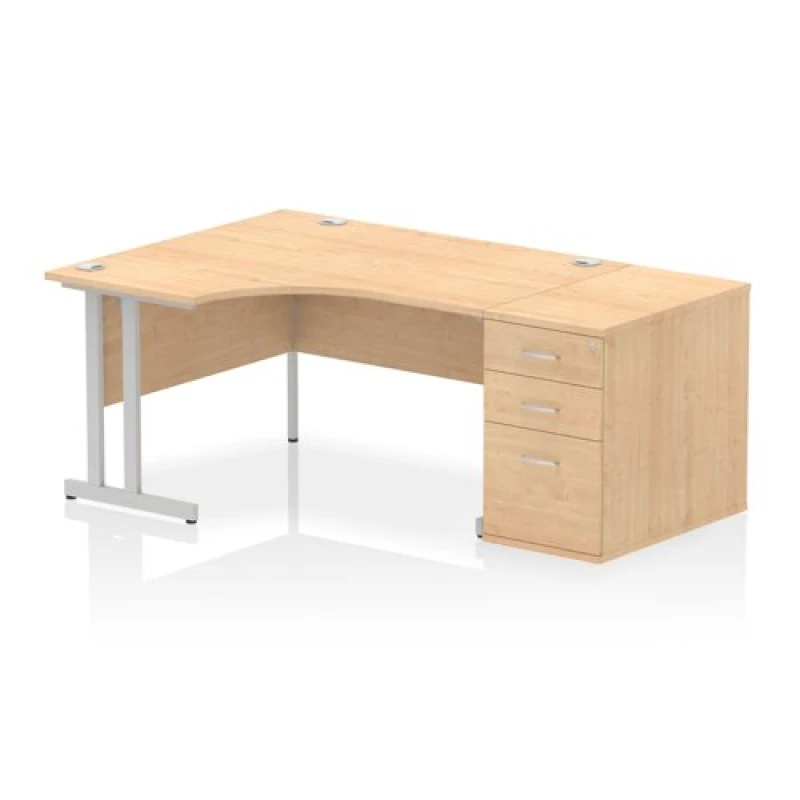Image of Dynamic Office Solutions Impulse 1400mm Cantilever Left Crescent Desk Workstation I004265