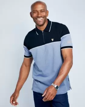 Image of Cotton Traders Mens Guinness Short Sleeve Birdseye Polo Shirt in Blue