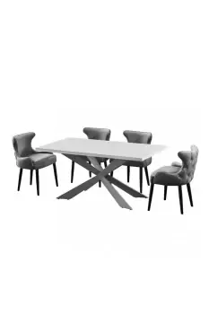 Image of 'Oxford Duke' LUX Dining Set With A Table And 4 Chairs