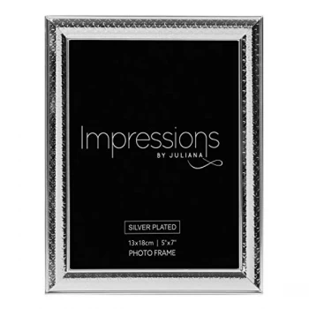 Image of 5" x 7" - Silver Plated Triangle Print Design Photo Frame