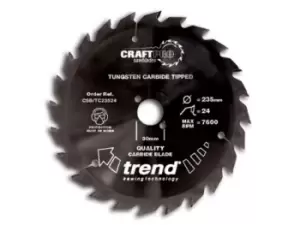 Image of Trend CSB/TC19024T Craft Saw Blade 190mm x 24T x 30mm Thin
