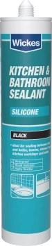 Image of Wickes Kitchen and Bathroom Sealant - Black 310ml