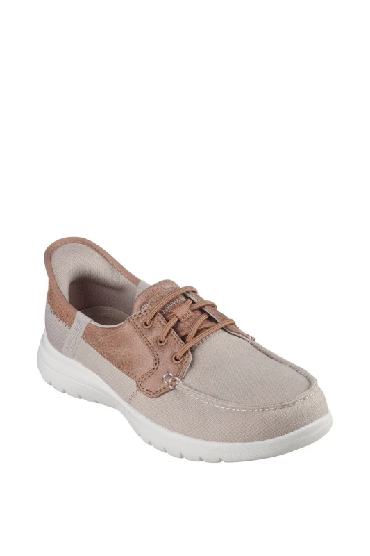 Image of Skechers SLIP-INS: ON-THE-GO FLEX - PALMILLA womens Boat Shoes in Beige