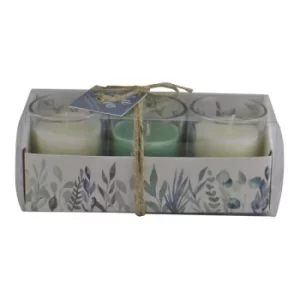 Image of Set Of 3 Olive Grove Fragranced Votive Candles In Gift Box