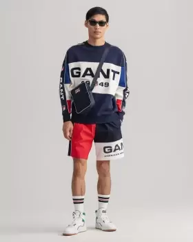 Image of GANT Men Blocked Retro Shield Shorts (S) Red
