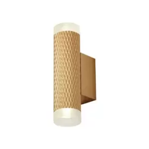 Image of 2 Light Wall Lamp GU10, Champagne Gold, Acrylic Rings - Luminosa Lighting