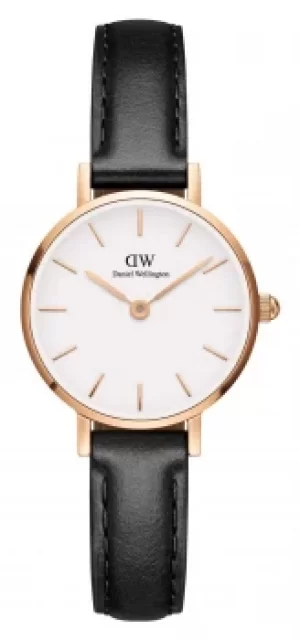 Image of Daniel Wellington Petite Sheffield 24mm Black Leather Strap Watch