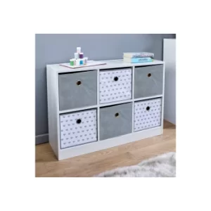 Image of Jazz 6 Cube Storage Unit with Printed Hearts and Drawers