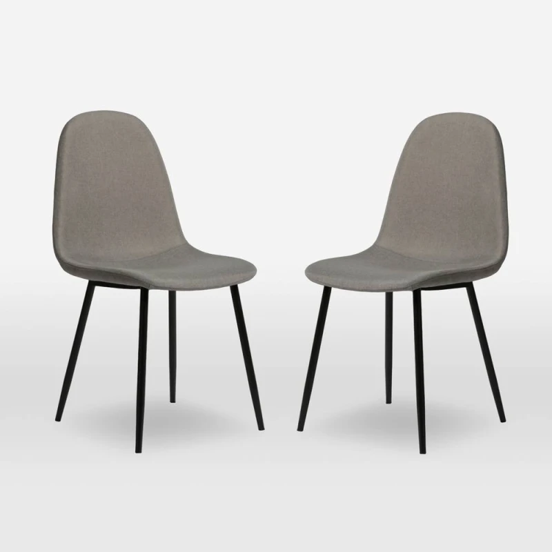 Image of Home Garden Direct ASTERIA Dining Chairs Set of 2 in Light Grey Light Grey Unisex