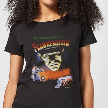Image of Universal Monsters Frankenstein Vintage Poster Womens T-Shirt - Black - 3XL - Black