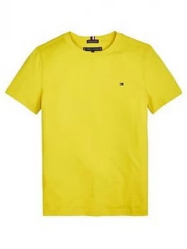 Image of Tommy Hilfiger Boys Short Sleeve Essential Flag T-Shirt - Yellow, Size 5 Years