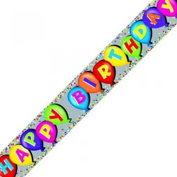 Image of Holographic Happy Birthday Balloon Banner Pack of 6 6837-HBH-4