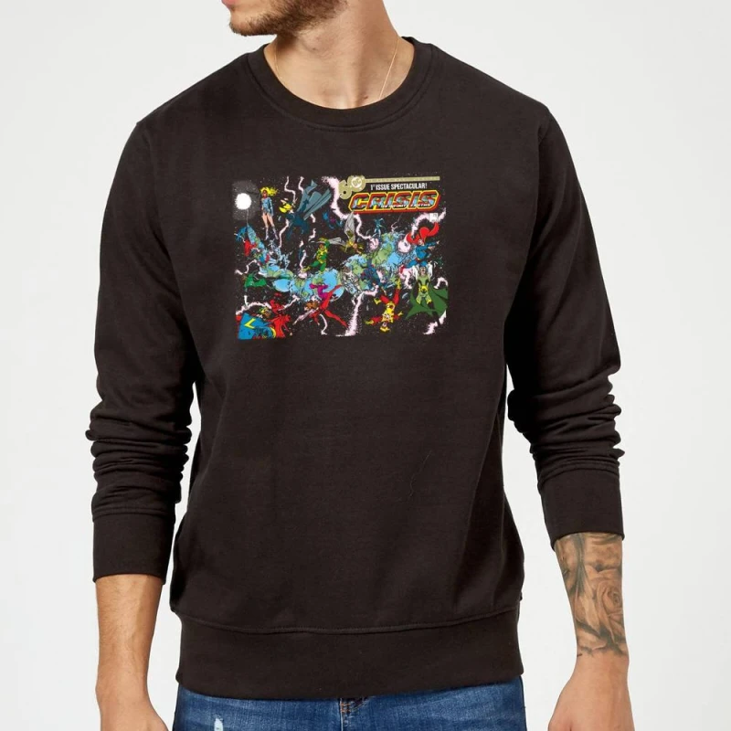 Image of Justice League Crisis On Infinite Earths Cover Sweatshirt - Black - L