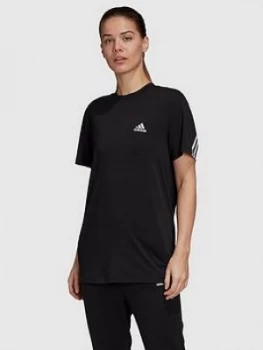 Image of adidas Must Haves 3 Stripe Short Sleeve T-Shirt - Black, Size 2Xs, Women