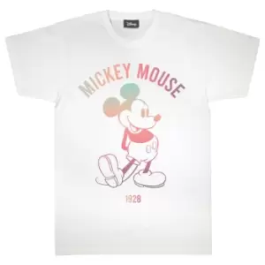 Image of Disney Womens/Ladies 1928 Mickey Mouse Coloured Boyfriend T-Shirt (S) (White)