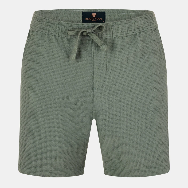 Image of Brave Soul Brave Soul Men Seersucker Shorts in Pale Green Size: X-Large Pale Green XL Male 5063487148882