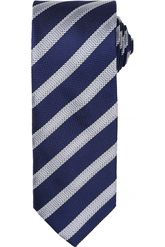 Image of Premier Premier Men Waffle Stripe Formal Business Tie in Navy Navy One Size Male 5057080770724