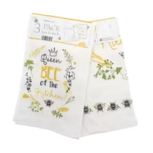 Image of Country Club Kitchen Towels Queen Bee 3 Pack