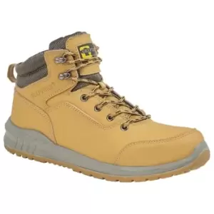 Image of Grafters Mens Action Nubuck Safety Ankle Boots (7.5 UK) (Honey) - Honey