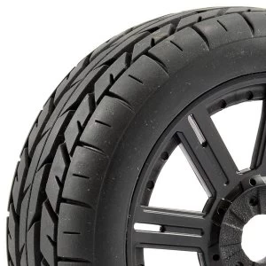 Image of Fastrax 1:8 Eagle Tread Mounted On 8-Spoke Black (Pr)