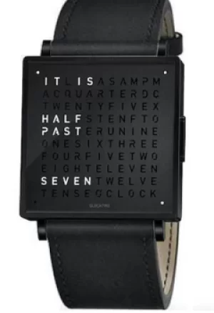 Image of QLOCKTWO Watch W35 Black Steel Black Leather