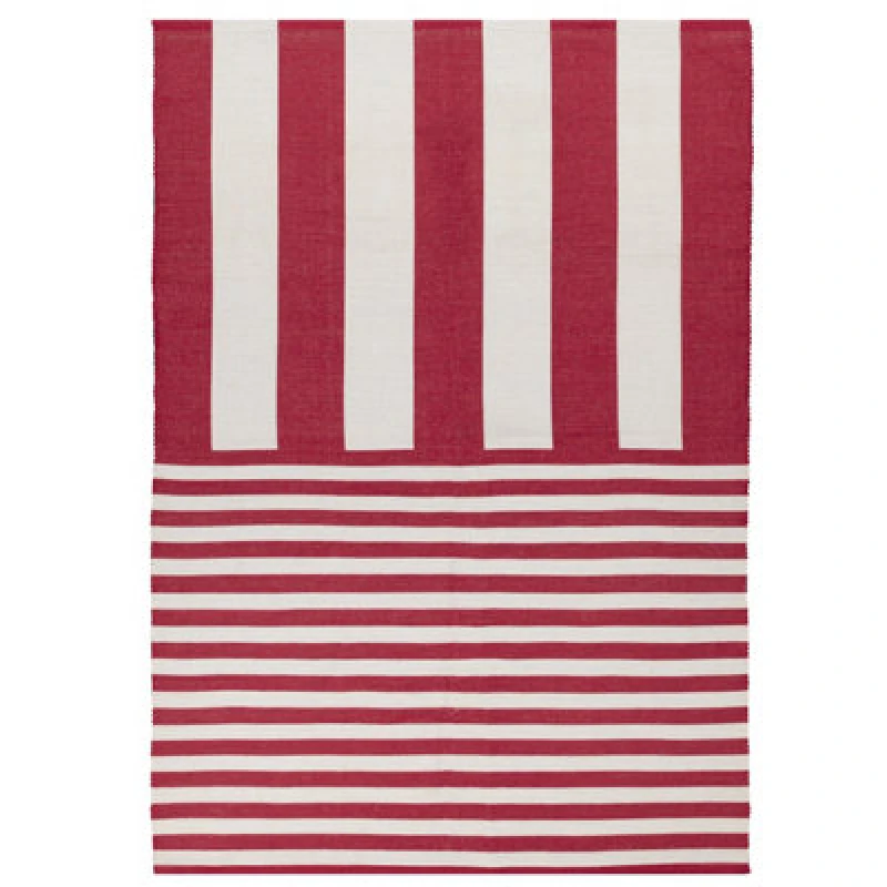 Image of Furn Furn Deck Stripe Printed Indoor/Outdoor Rug in Red Size: 120cm x 170cm Red 120cm x 170cm Unisex 5025532823960