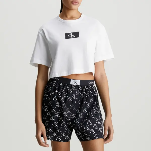 Image of Calvin Klein 1996 Logo-Print Cotton-Jersey T-Shirt and Shorts Set - M Multi Underwear and Nightwear female 000QS7180ELOC M