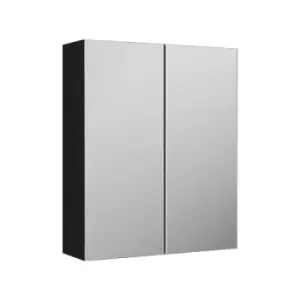 Image of Nuie - Arno Charcoal Black 600mm Mirror Cabinet with 50/50 Split Doors - OFF617N - Charcoal Black