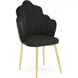 Image of Tian Black Velvet Dining Chair - Premier Housewares