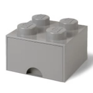 Image of LEGO Storage 4 Knob Brick - 1 Drawer (Medium Stone Grey)