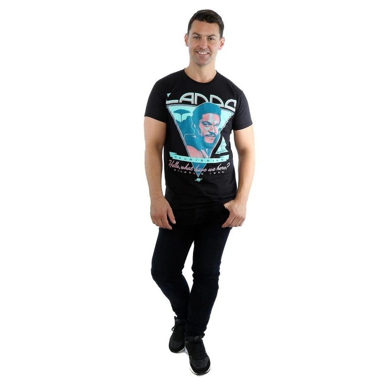 Image of Star Wars Star Wars Men Lando Poster Cotton T-Shirt in Black Size: Small Black S Male 5063377481655