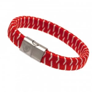 Image of Arsenal FC Stainless Steel and Woven Crest Bracelet