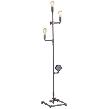 Image of Fan Europe Amarcord - Pipe Effect Mutli Arm Floor Lamp, Zinc, E27
