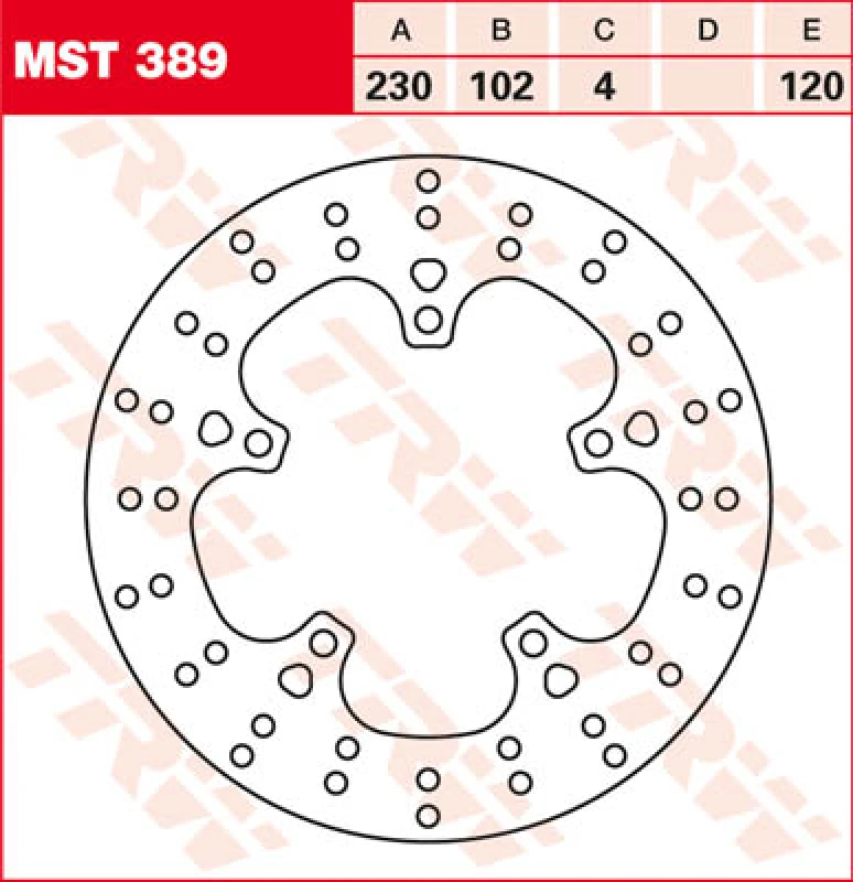 Image of TRW MST389 Brake disc Brake Disc (82)