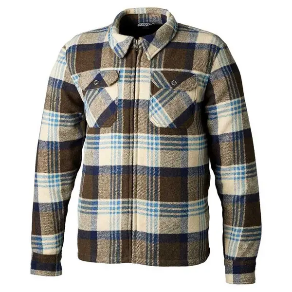 Image of RST Brushed CETextile Shirt Men Brown Blue Check 40