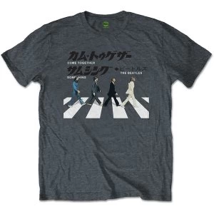 Image of The Beatles - Abbey Road Japanese Unisex Medium T-Shirt - Grey