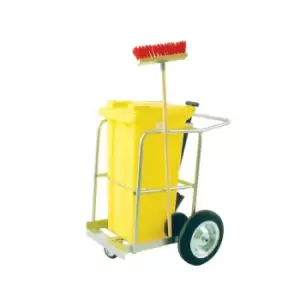 Image of Street Cleaning Barrow with 120L Grey Wheelie Bin, Brush And Shovel