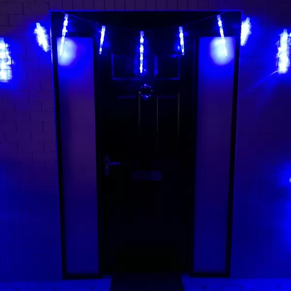 Image of 6.9m White to Blue LED Colour Changing Icicle Lights Christmas Decoration