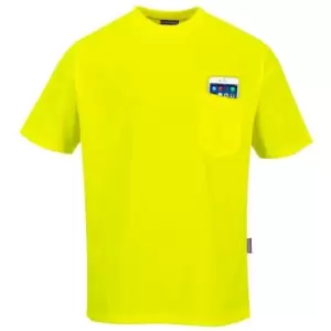 Image of Portwest S578YERL - sz L Day-Vis Pocket Short Sleeve T-Shirt - Yellow