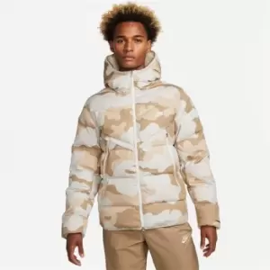 Image of Nike Sportswear Storm-FIT Windrunner Mens Poly-Filled Hooded Camo Jacket - Cream
