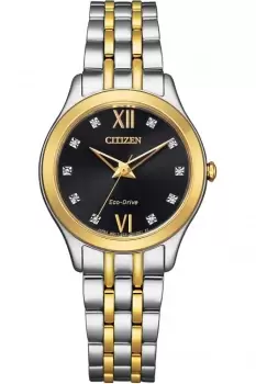 Image of Ladies Citizen Eco-Drive Crystal Dial Watch EM1014-50E