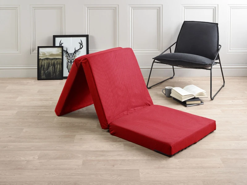 Image of Mattress Guru Badenia 3pcs Day Bed Futon Z Bed Folding Mattress Red