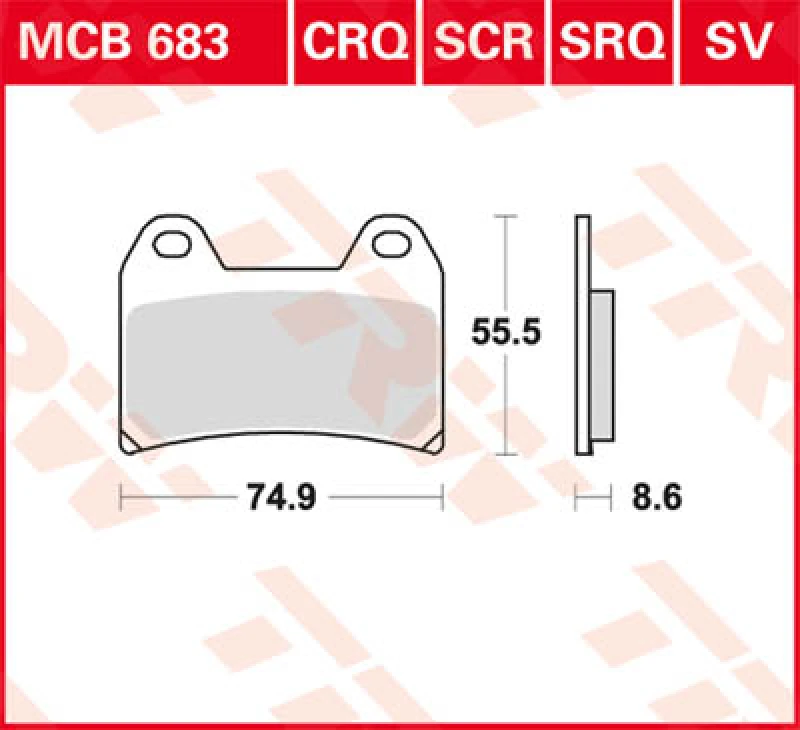 Image of TRW Lucas Brake pad MCB683
